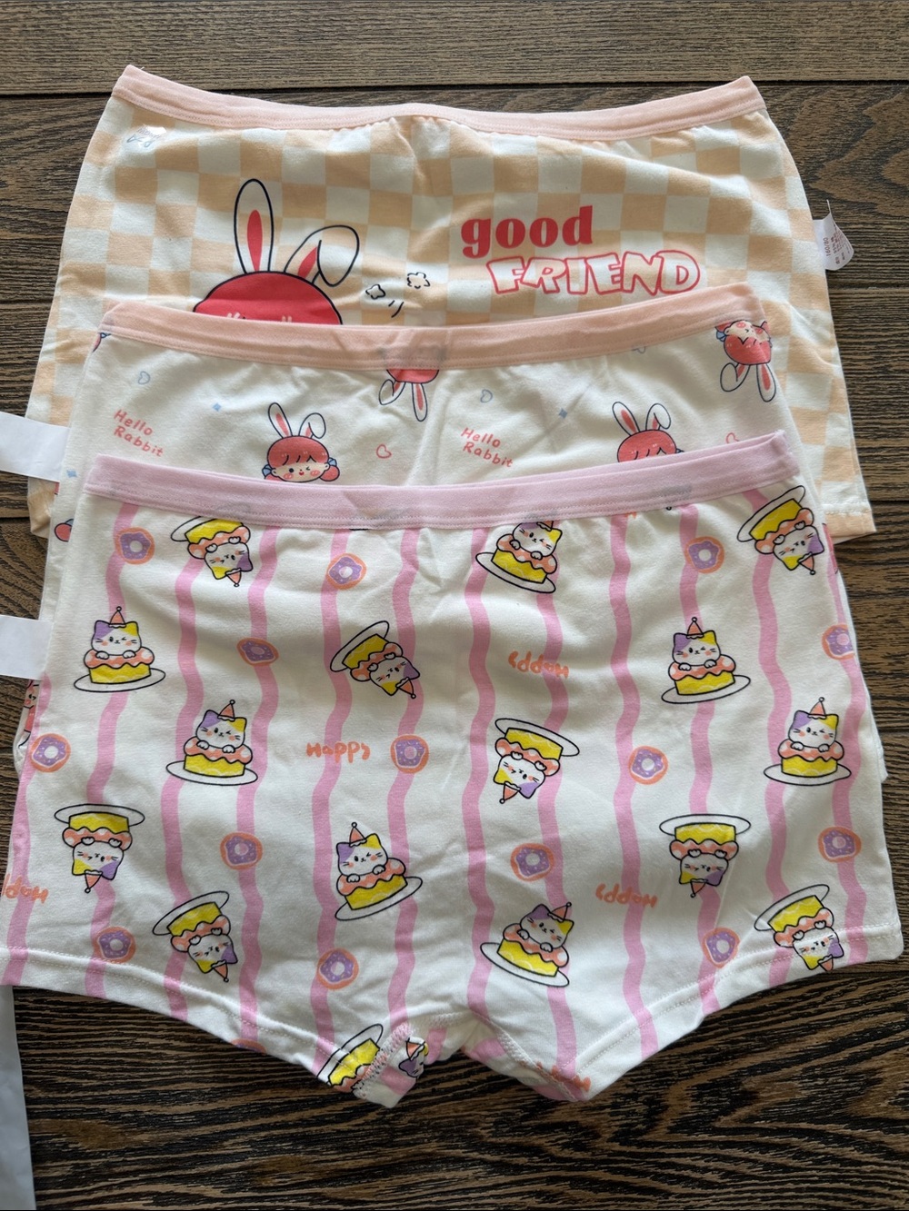 M3 Girls' Pink Bunny & Unicorn Cotton Briefs - Pack of 3 Size 160/14/16 US New